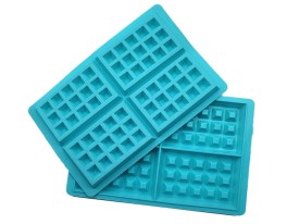 Molde silicona 4 waffles rectangulares